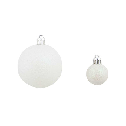 245717 vidaXL 100 Piece Christmas Ball Set 3/4/6 cm White/Grey