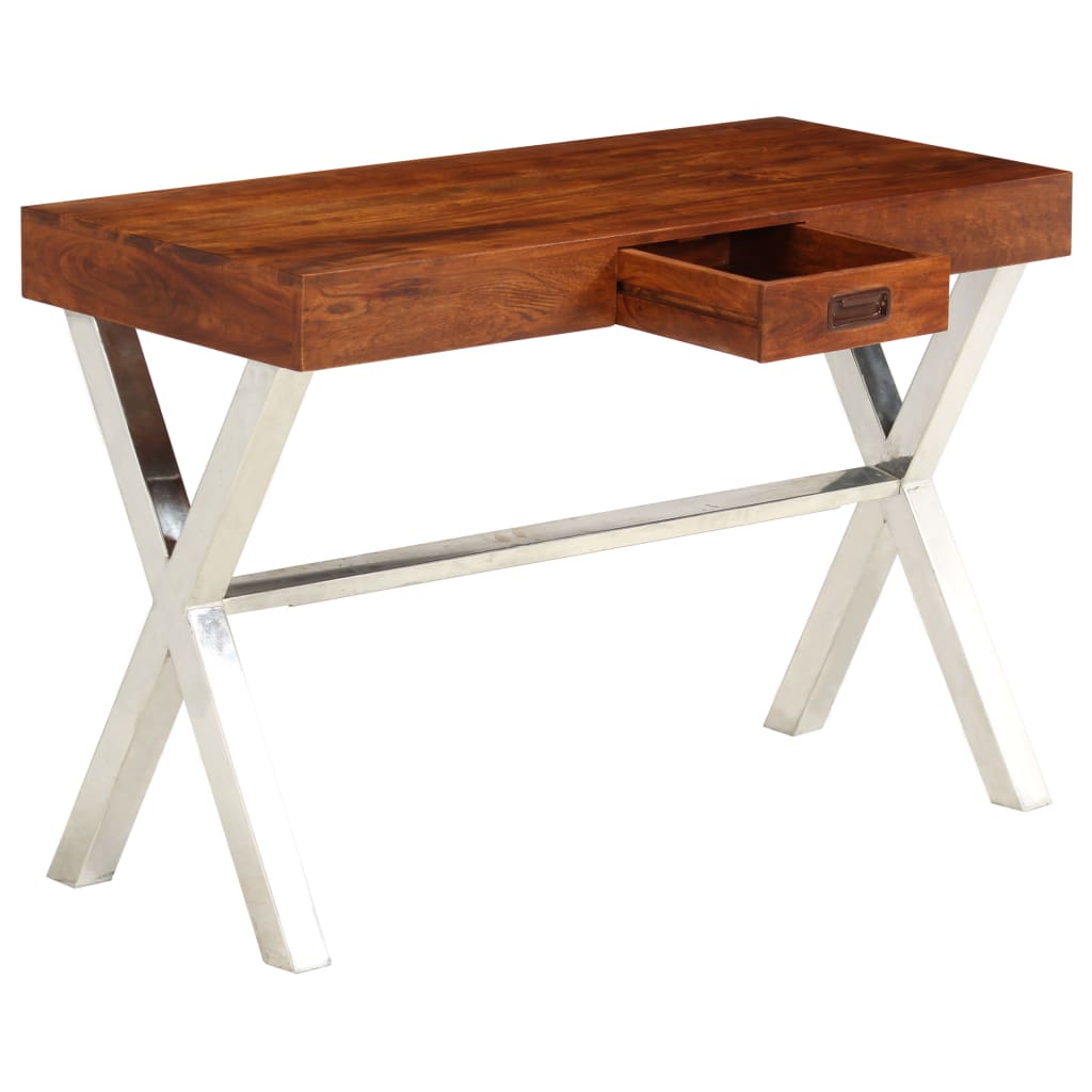 vidaXL Desk Solid Acacia Wood Honey Finish 110x50x76 cm