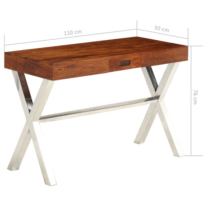 vidaXL Desk Solid Acacia Wood Honey Finish 110x50x76 cm