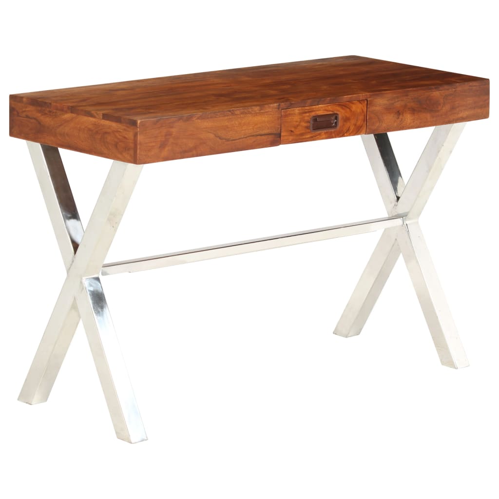 vidaXL Desk Solid Acacia Wood Honey Finish 110x50x76 cm