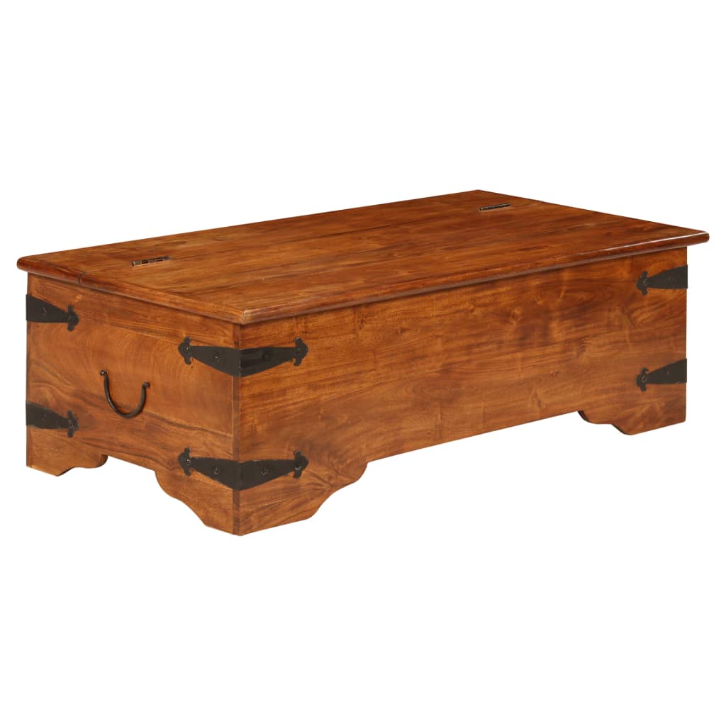 vidaXL Coffee Table Solid Acacia Wood Honey Finish 110x55x35 cm