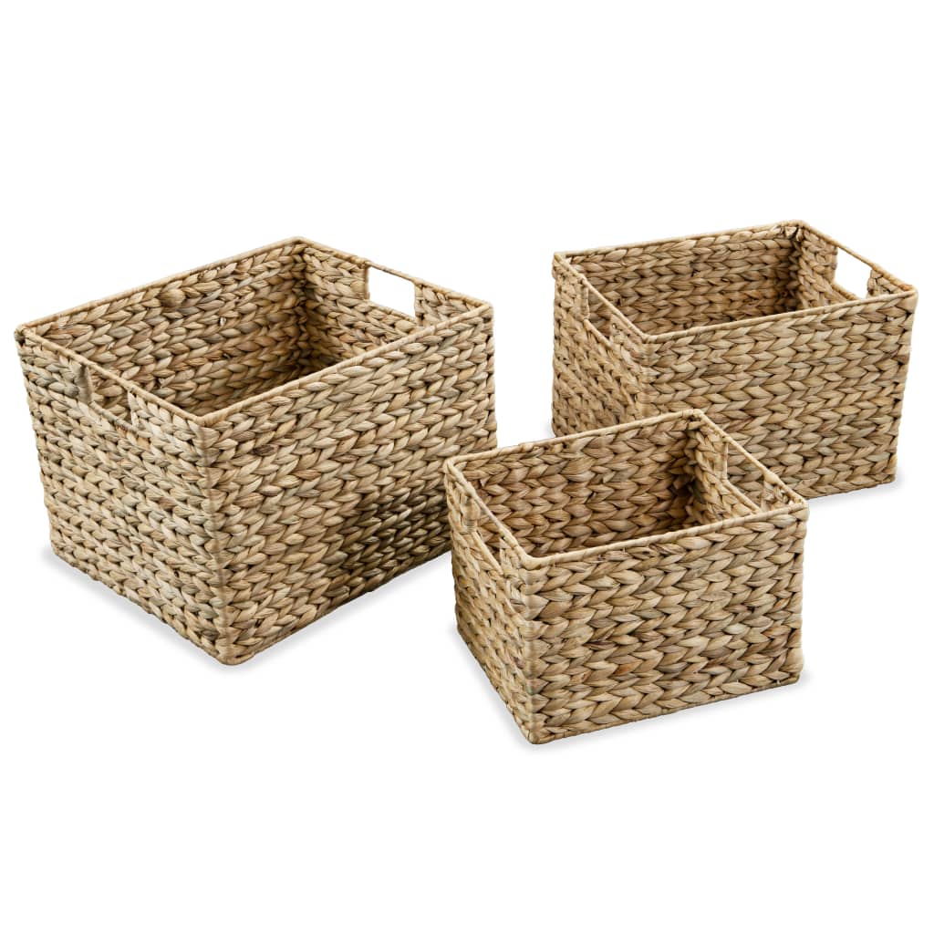 vidaXL Storage Basket Set 3 Pieces Water Hyacinth
