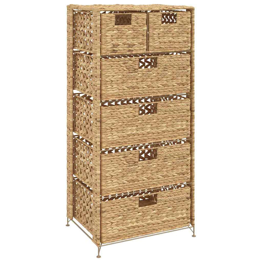 vidaXL Storage Unit | Brown | Water hyacinth, Metal | 47x37x100 cm