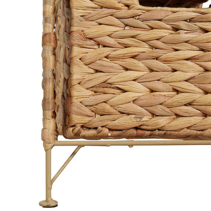 vidaXL Storage Unit | Brown | Water hyacinth, Metal | 47x37x100 cm