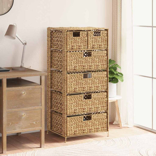 vidaXL Storage Unit | Brown | Water hyacinth, Metal | 47x37x100 cm