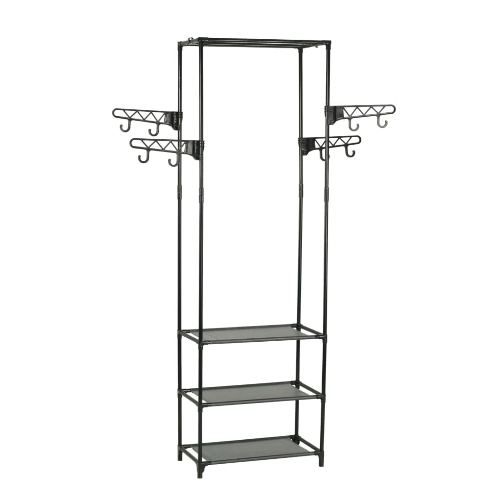vidaXL Clothes Rack Steel and Non-woven Fabric 55x28.5x175 cm Black
