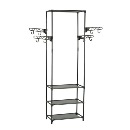 vidaXL Clothes Rack Steel and Non-woven Fabric 55x28.5x175 cm Black