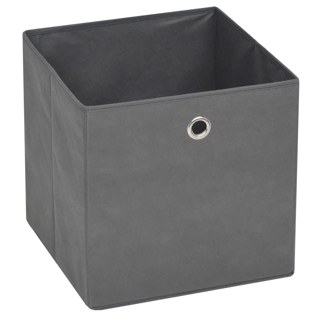 vidaXL Storage Boxes 10 pcs Non-woven Fabric 32x32x32 cm Grey