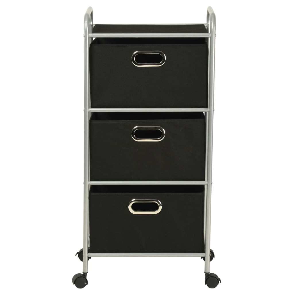 vidaXL Shelving Unit with 3 Storage Boxes Steel and Non-woven Fabric