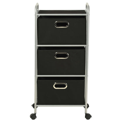 vidaXL Shelving Unit with 3 Storage Boxes Steel and Non-woven Fabric
