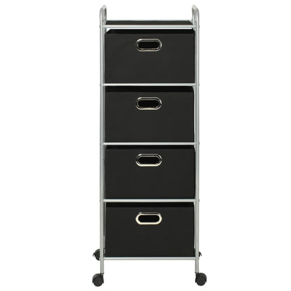 vidaXL Shelving Unit with 4 Storage Boxes Steel and Non-woven Fabric