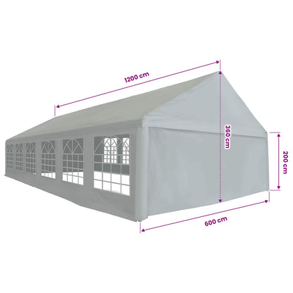 vidaXL Tent Fabric without Frame Grey 12 x 6 m PE
