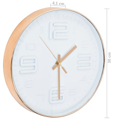 vidaXL Wall Clock Copper Look 30 cm