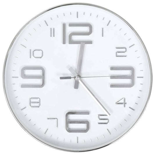 50632 vidaXL Wall Clock 30 cm Silver