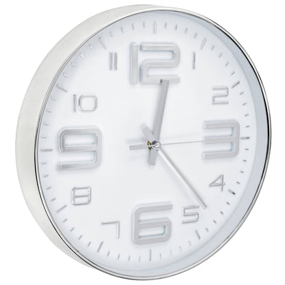 vidaXL Wall Clock 30 cm Silver