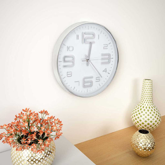 50632 vidaXL Wall Clock 30 cm Silver