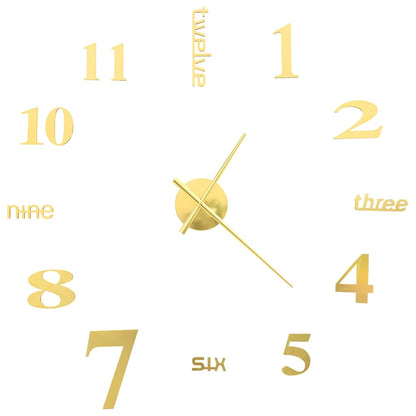 vidaXL 3D Wall Clock Modern Design 100 cm XXL Gold
