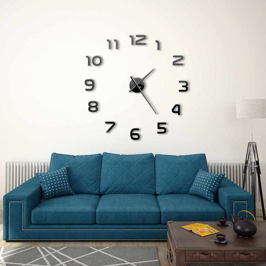 vidaXL 3d Wall Clock | High gloss black | EVA (ethylene-vinyl acetate) | XXL