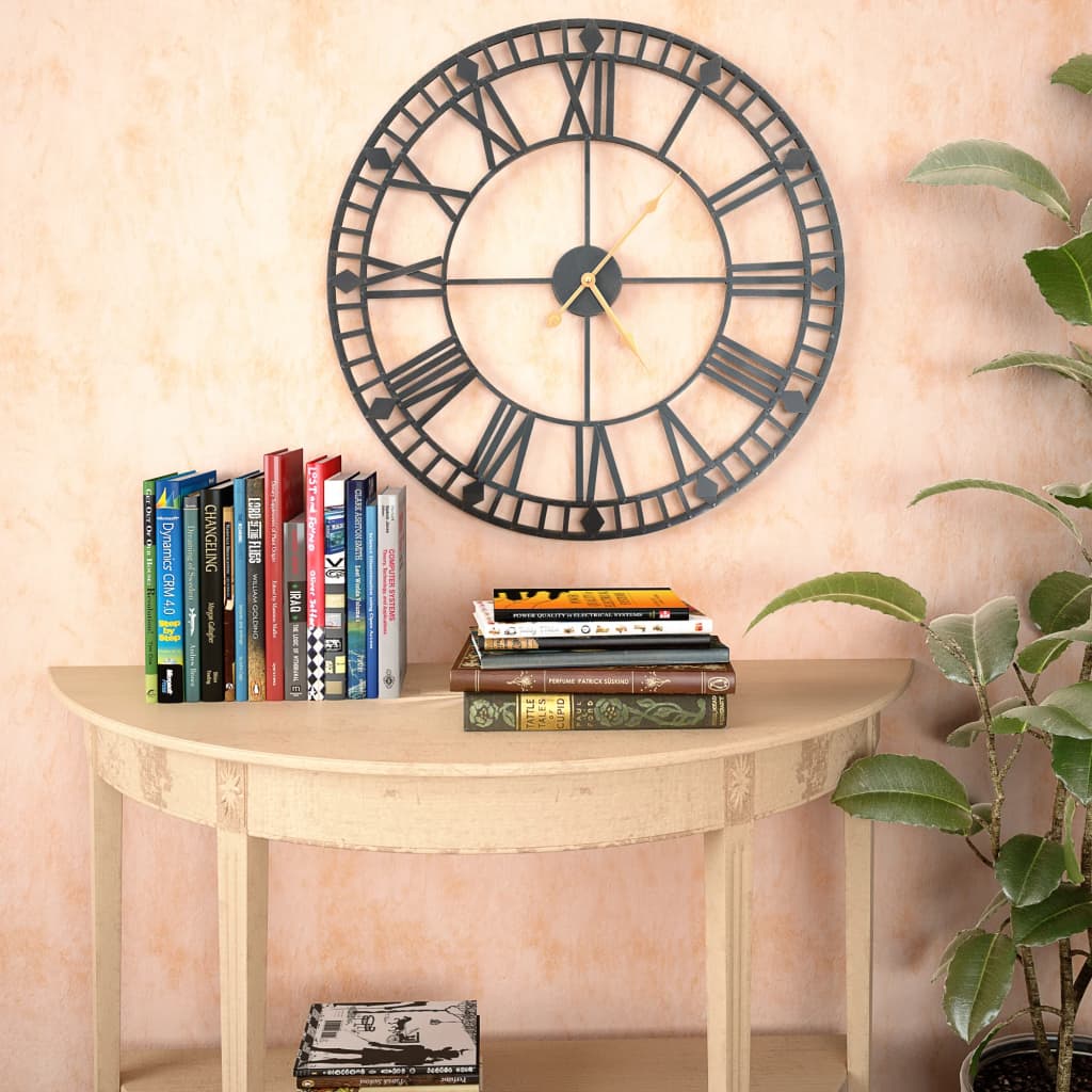 vidaXL Vintage Wall Clock with Quartz Movement Metal 60 cm XXL