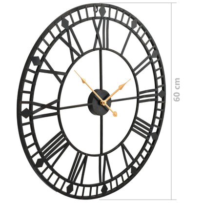 vidaXL Vintage Wall Clock with Quartz Movement Metal 60 cm XXL