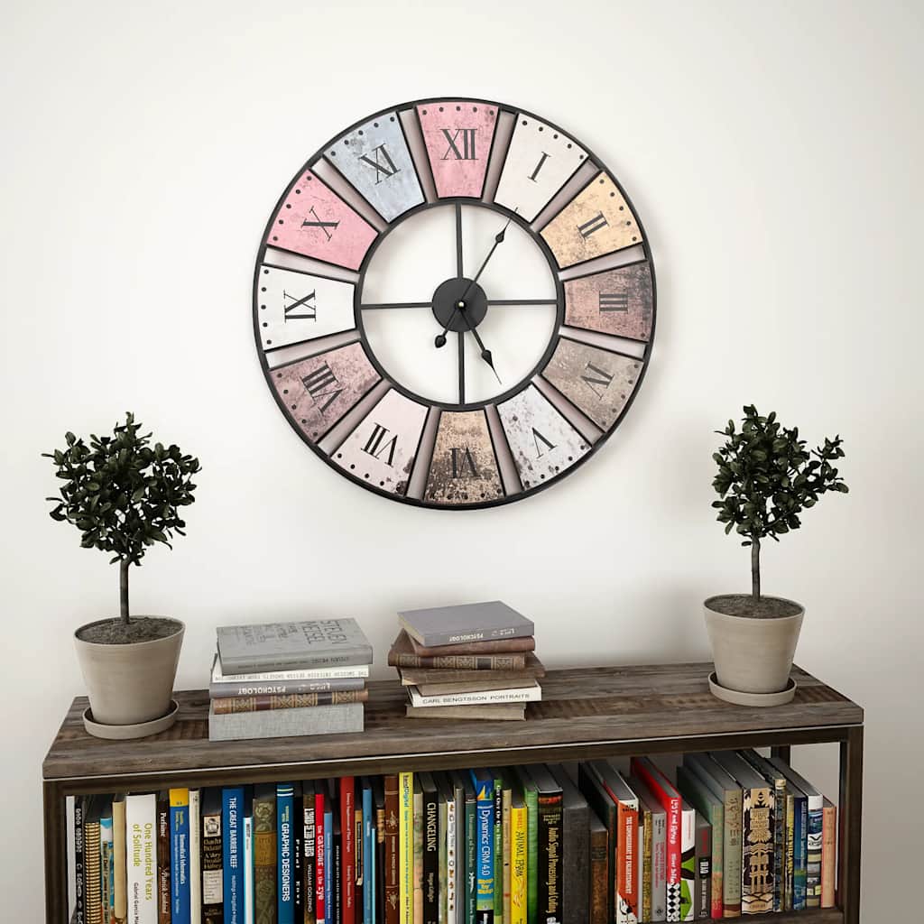50647 vidaXL Vintage Wall Clock with Quartz Movement 60 cm XXL