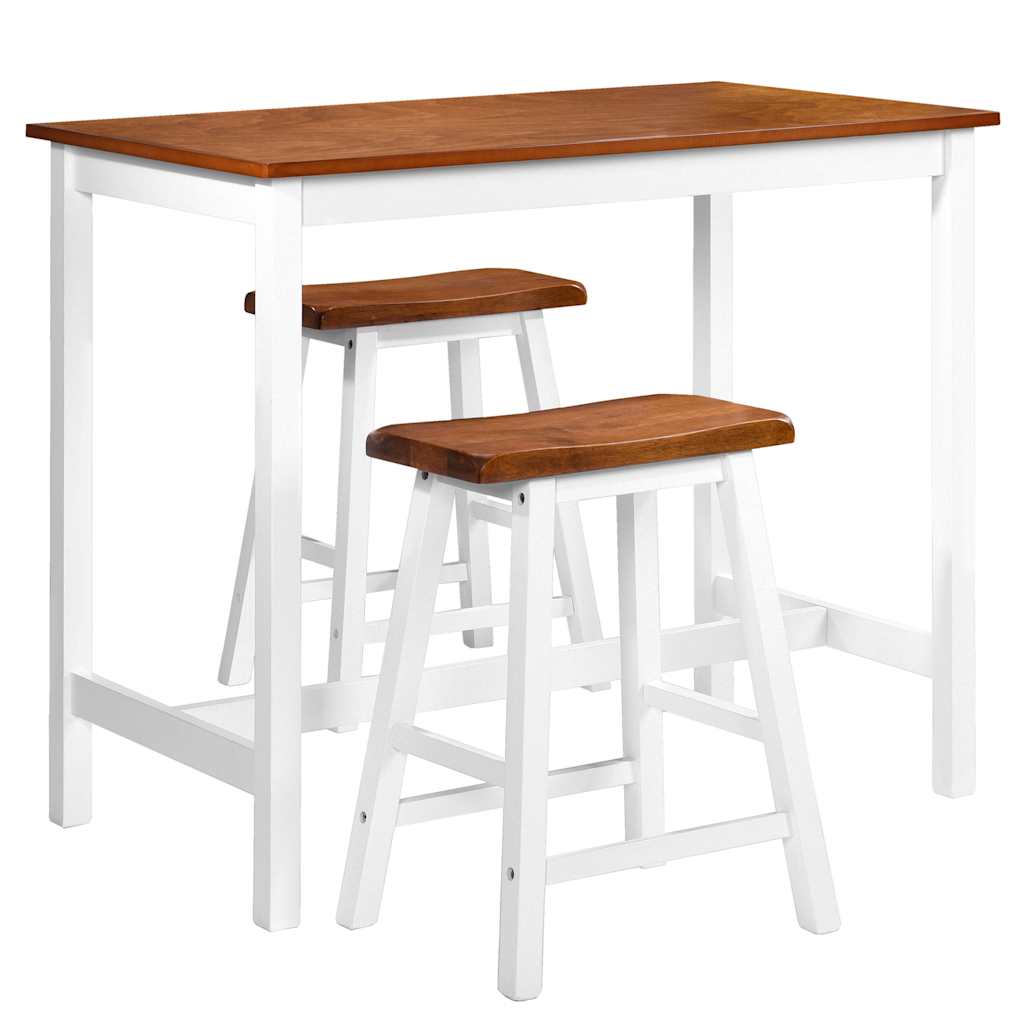 245547 vidaXL Bar Table and Stool Set 3 Pieces Solid Wood
