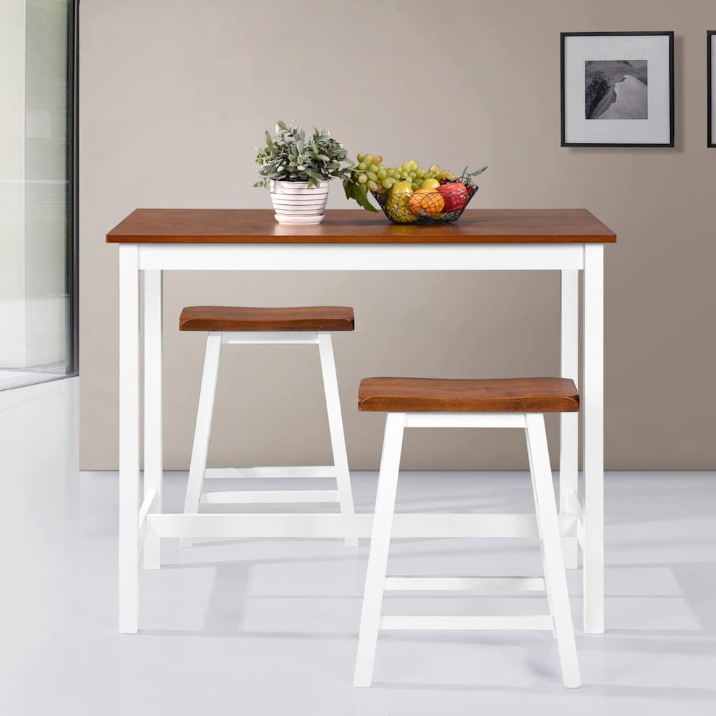 245547 vidaXL Bar Table and Stool Set 3 Pieces Solid Wood