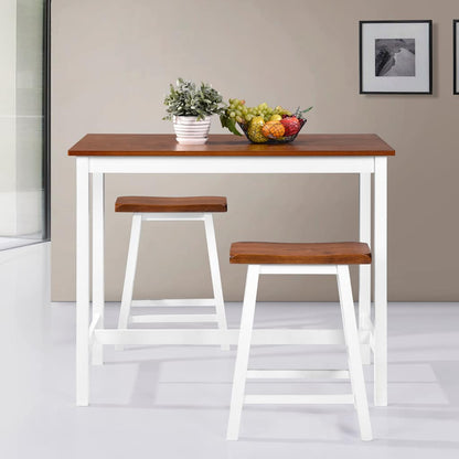 245547 vidaXL Bar Table and Stool Set 3 Pieces Solid Wood