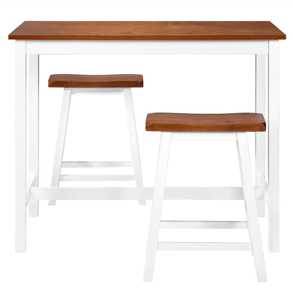 245547 vidaXL Bar Table and Stool Set 3 Pieces Solid Wood