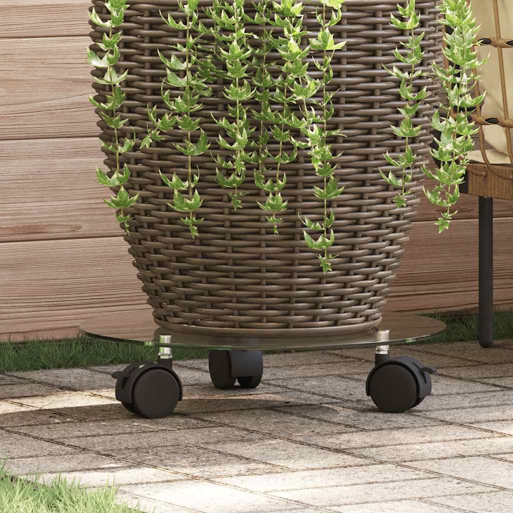 vidaXL Plant Rollers 2 pcs Tempered Glass 28 cm Round