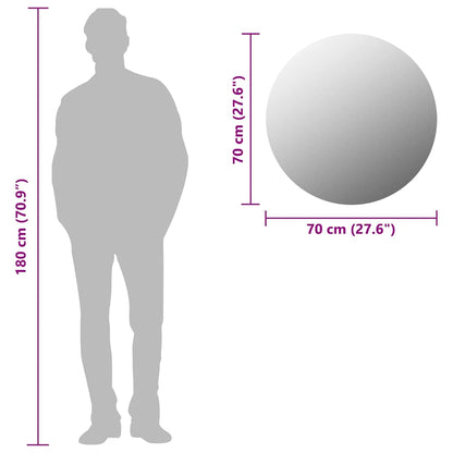 vidaXL Wall Mirror 70 cm Round Glass