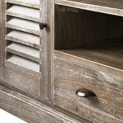 245507 vidaXL TV Cabinet Solid Mindi Wood 145x35x60 cm