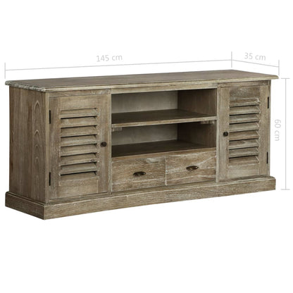 245507 vidaXL TV Cabinet Solid Mindi Wood 145x35x60 cm