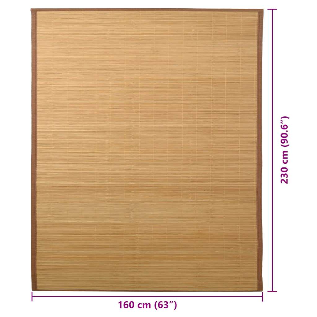 vidaXL Rug Bamboo 160x230 cm Brown