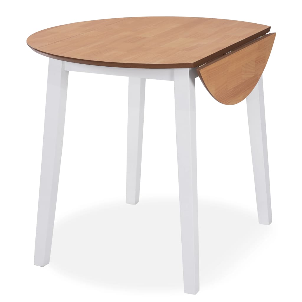 vidaXL Dining Set 5 Pieces MDF and Rubberwood White