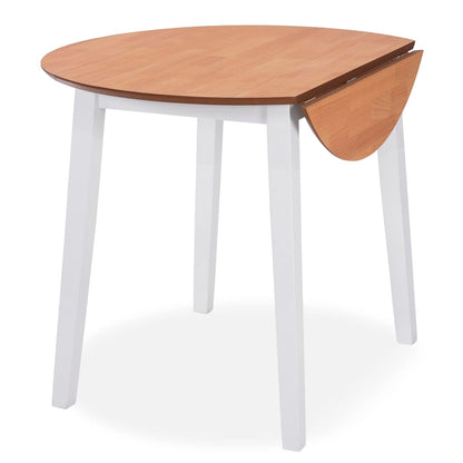 vidaXL Dining Set 5 Pieces MDF and Rubberwood White