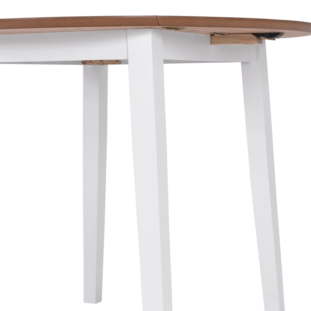 vidaXL Dining Set 5 Pieces MDF and Rubberwood White