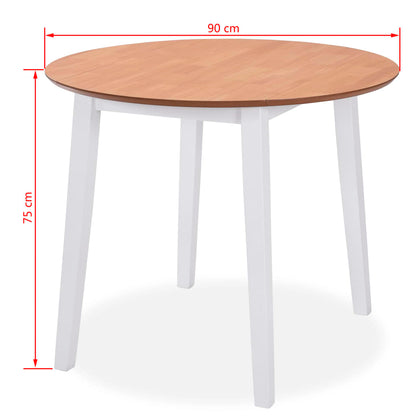 vidaXL Dining Set 5 Pieces MDF and Rubberwood White