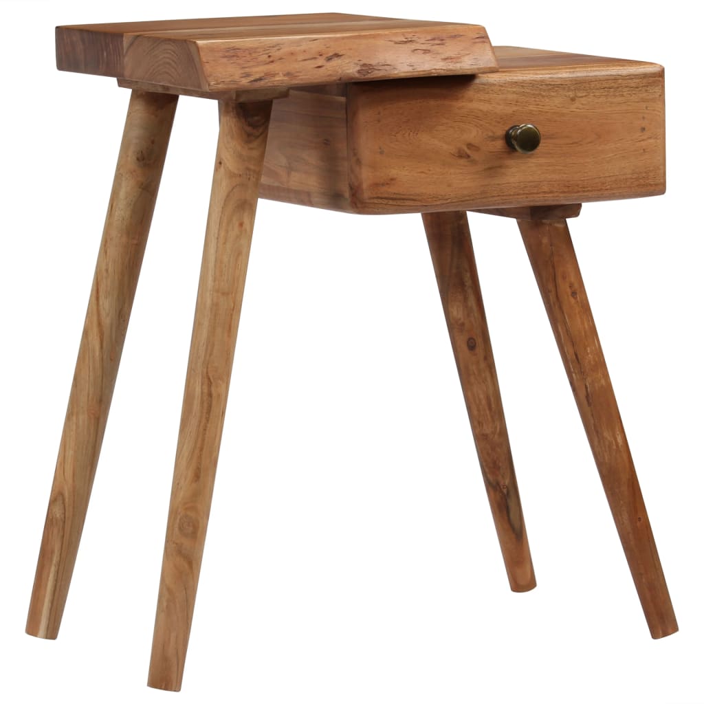 vidaXL Bedside Table | Natural wood colour | Solid Acacia Wood | 45x32x55 cm