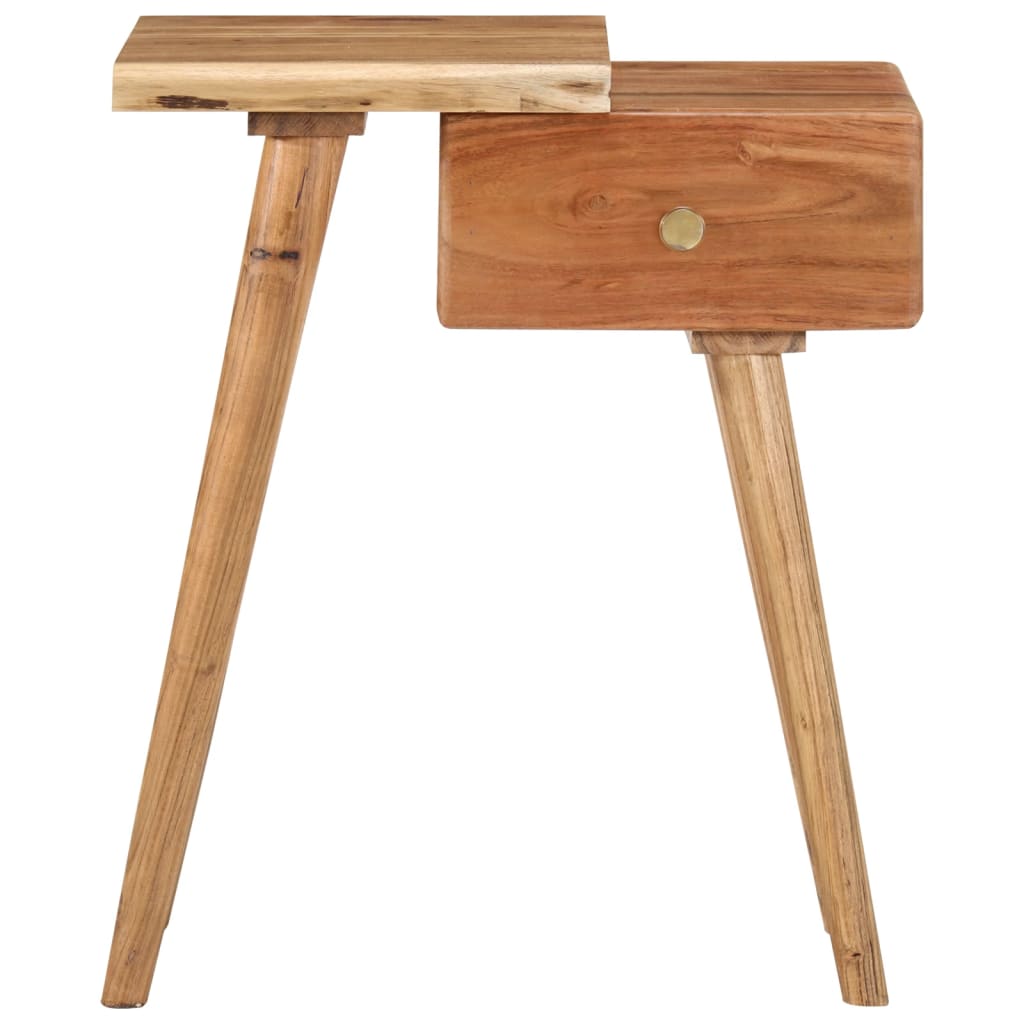 vidaXL Bedside Table | Natural wood colour | Solid Acacia Wood | 45x32x55 cm