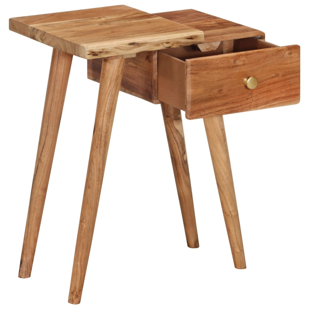 vidaXL Bedside Table | Natural wood colour | Solid Acacia Wood | 45x32x55 cm