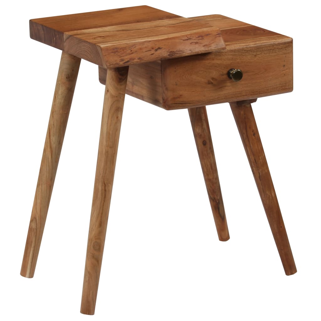 vidaXL Bedside Table | Natural wood colour | Solid Acacia Wood | 45x32x55 cm