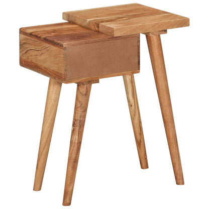 vidaXL Bedside Table | Natural wood colour | Solid Acacia Wood | 45x32x55 cm