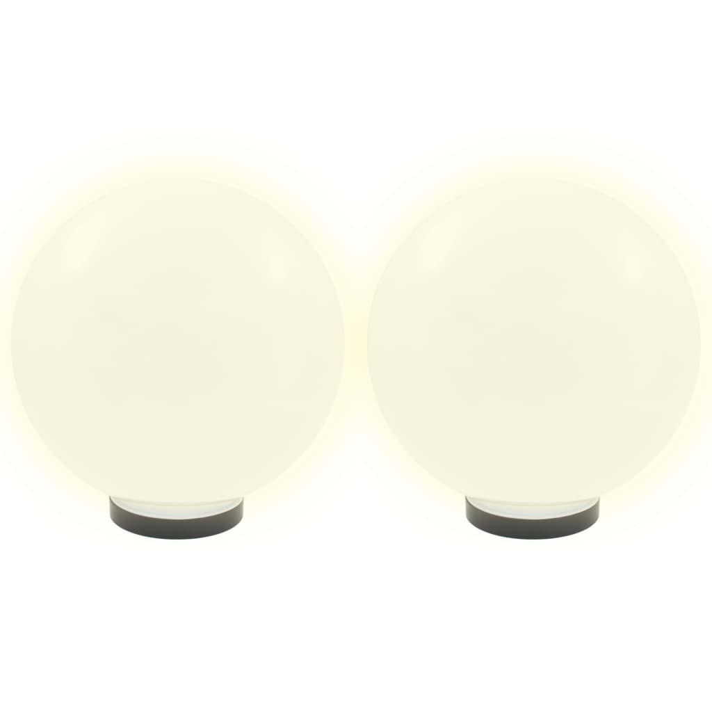 vidaXL LED Bowl Lamps 2 pcs Spherical 30 cm PMMA