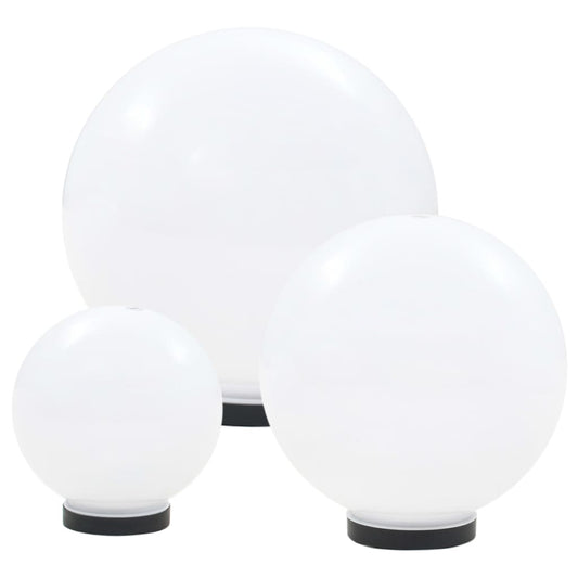 vidaXL LED Bowl Lamp Set 3 Pieces Spherical 20/30/40 cm PMMA