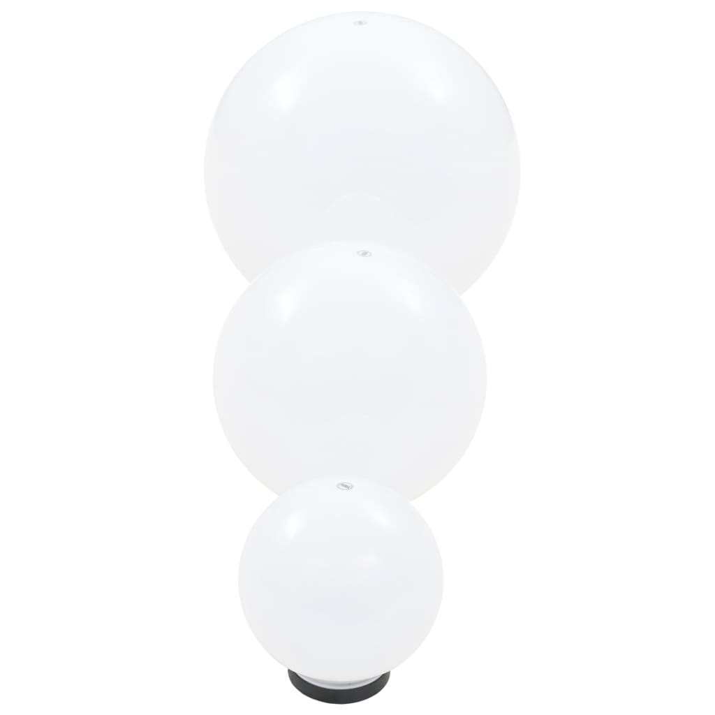 vidaXL LED Bowl Lamp Set 3 Pieces Spherical 20/30/40 cm PMMA