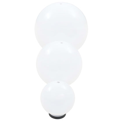 vidaXL LED Bowl Lamp Set 3 Pieces Spherical 20/30/40 cm PMMA