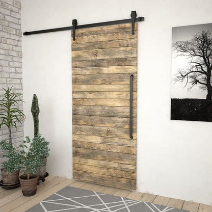 vidaXL Sliding Door Hardware Kit 183 cm Steel Black