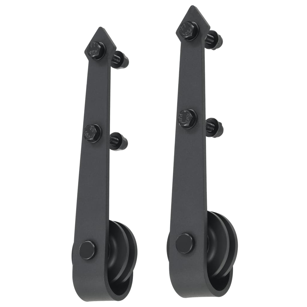 vidaXL Sliding Door Hardware Kit 183 cm Steel Black