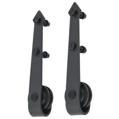 vidaXL Sliding Door Hardware Kit 183 cm Steel Black